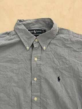 Ralph Lauren Light Blue, Button-Down Oxford Shirt with Navy Pony, Used